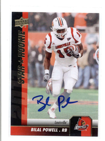 BILAL POWELL 2011 UPPER DECK FOOTBALL #142 STAR ROOKIE AUTOGRAPH AUTO RC AC622