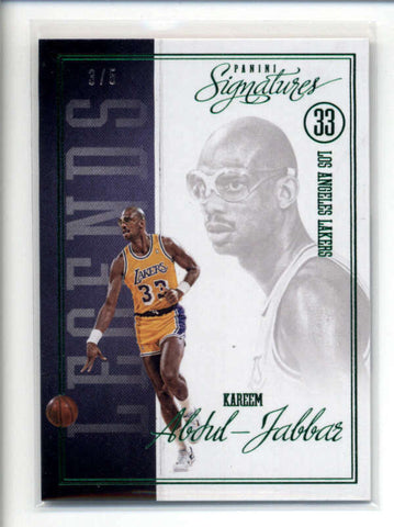 KAREEM ABDUL-JABBAR 2012/13 PANINI SIGNATURES CHASE LEGENDS GREEN #3/5 AB7279
