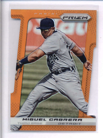 MIGUEL CABRERA 2013 PANINI PRIZM #25 ORANGE PRIZMS DIE-CUT #11/60 AC1350