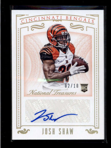 JOSH SHAW 2015 NATIONAL TREASURES #172 RARE HOLO GOLD ROOKIE AUTO #02/10 AB7443