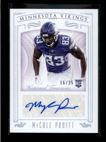 MYCOLE PRUITT 2015 NATIONAL TREASURES #180 HOLO SILVER ROOKIE AUTO #16/25 AB7444