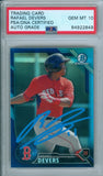 Rafael Devers 2016 Bowman Chrome Refractor Blue Ink RC PSA DNA Gem Mint 10 Auto