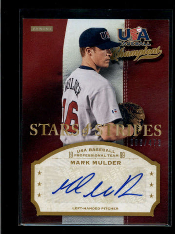 MARK MULDER 2013 PANINI USA CHAMPIONS STARS AND STRIPES AUTO #096/473 AB7583