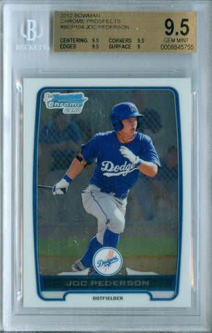 JOC PEDERSON 2012 BOWMAN CHROME PROSPECTS RC ROOKIE BGS 9.5