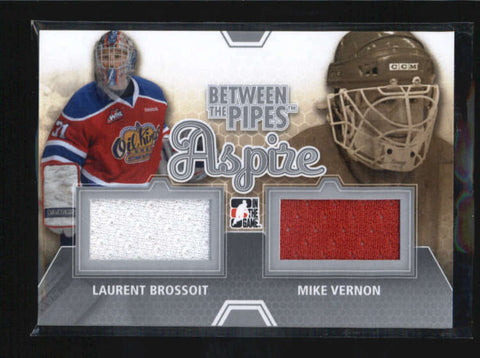 LAURENT BROSSOIT/ MIKE VERNON 2012/13 ITG PIPES DUAL JERSEY SILVER SP/140 AB6068