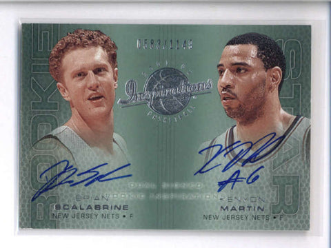 SCALABRINE / MARTIN 2001/02 UPPER DECK INSIRATIONS DUAL AUTO #0583/1149 AC2027