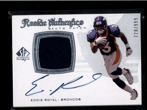 EDDIE ROYAL 2008 SP AUTHENTIC #281 ROOKIE PATCH AUTOGRAPH AUTO #729/999 AB8171