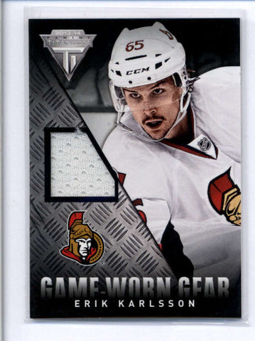 ERIK KARLSSON 2013/14 13/14 PANINI TITANIUM GAME WORN GEAR JERSEY AB8476