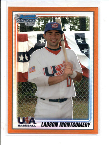 LADSON MONTGOMERY 2010 BOWMAN CHROME USA ORANGE REFRACTOR ROOKIE #21/25 AC826