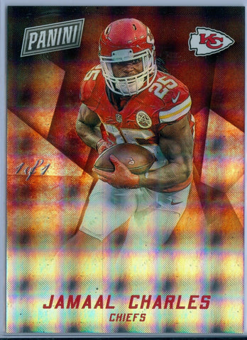 JAMAAL CHARLES 2015 PANINI BLACK FRIDAY 1/1 HYPER PLAID REFRACTOR SP/1