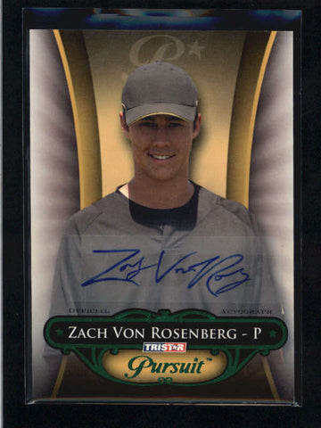 ZACH VON ROSENBERG 2010 TRISTAR PURSUIT GREEN ROOKIE AUTO #14/25 AC1400