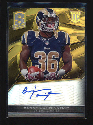 BENNY CUNNINGHAM 2013 PANINI SPECTRA GOLD ROOKIE AUTOGRAPH AUTO RC #10/10 AB6951