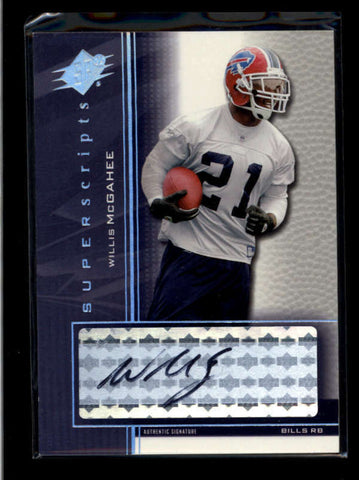 WILLIS McGAHEE 2004 SPX SUPERSCRIPTS AUTOGRAPH AUTO #SS-WM AB8340