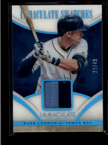 EVAN LONGORIA 2014 PANINI IMMACULATE SWATCHES PRIME GAME USED PATCH #/49 AB8034