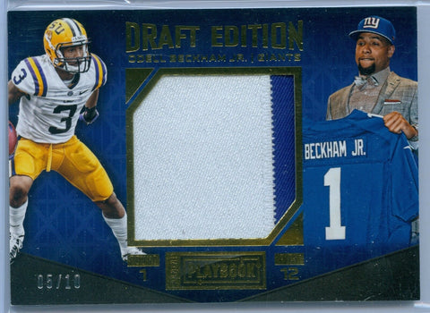 ODELL BECKHAM JR 2015 PLAYBOOK DRAFT EDITION GOLD GAME USED JERSEY / PATCH SP/10