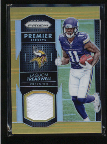 LAQUON TREADWELL 2016 PANINI PRIZM GOLD PRIZMS ROOKIE WORN JERSEY #02/49 AB9276