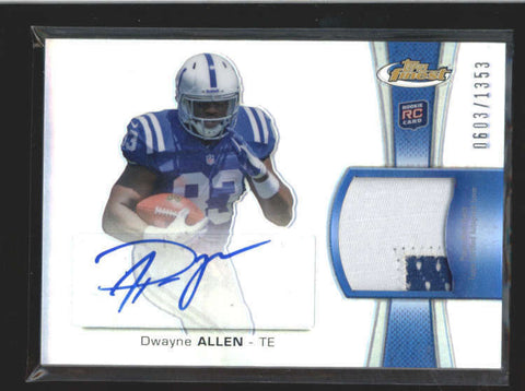 DWAYNE ALLEN 2012 TOPPS FINEST ROOKIE PATCH AUTOGRAPH AUTO #0603/1350 AC224