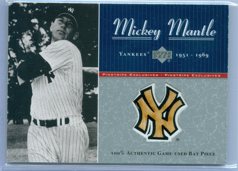 MICKEY MANTLE 2001 UPPER DECK PINSTRIPE EXCLUSIVES GAME USED BAT SP/100