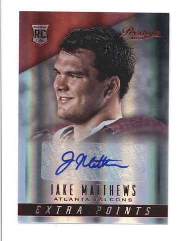 JAKE MATTHEWS 2014 PRESTIGE #242 RED EXTRA POINTS ROOKIE AUTOGRAPH AUTO AB9873