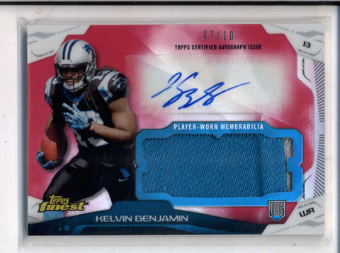 KELVIN BENJAMIN 2014 FINEST PINK REFRACTOR ROOKIE PATCH AUTO #/10 (RARE) AC1226