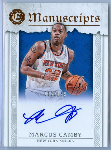 MARCUS CAMBY 2016-17 EXCALIBUR MANUSCRIPTS AUTO AUTOGRAPH SP/149