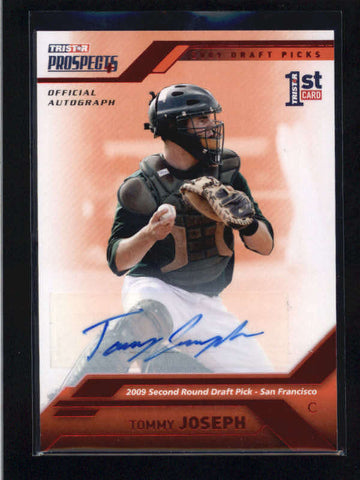 TOMMY JOSEPH 2009 TRISTAR PROSPECTS RED ROOKIE AUTOGRAPH AUTO #4/5 AC1396