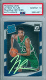 Jayson Tatum 2017 Optic #198 RC Rookie Autograph PSA DNA Gem Mint 10 Auto