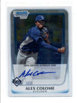 ALEX COLOME 2011 BOWMAN CHROME ON CARD ROOKIE AUTOGRAPH AUTO RC AC1095