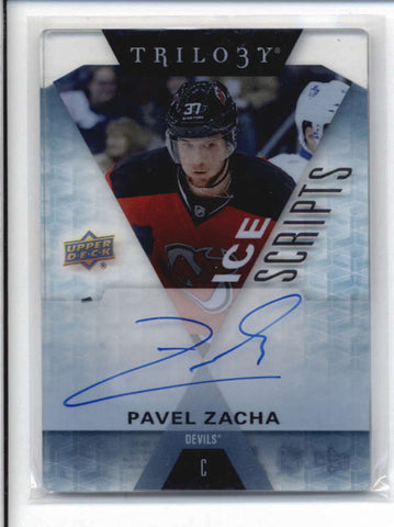 PAVEL ZACHA 2016/17 UD TRILOGY ICE SCRIPTS ON CARD AUTOGRAPH AUTO AB9642