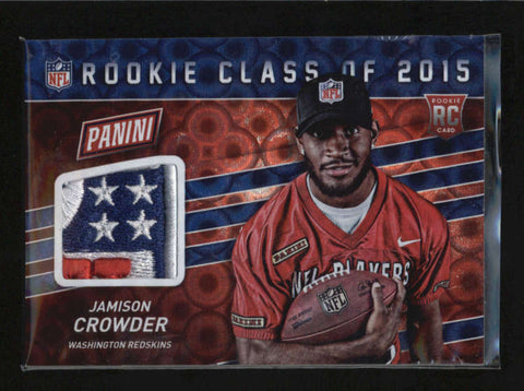 JAMISON CROWDER 2015 PANINI FATHERS DAY ROOKIE RC NFL LOGO PATCH SP /10 AB5562