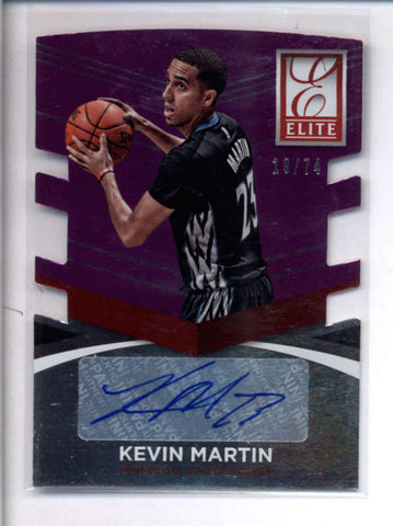 KEVIN MARTIN 2014/15 DONRUSS ELITE PURPLE DIE-CUT AUTOGRAPH AUTO #19/75 AC1806