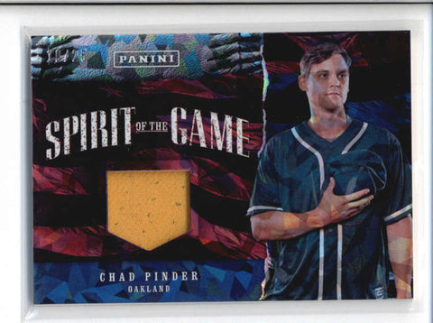 CHAD PINDER PANINI FATHERS DAY SPIRIT OF THE GAME CRACKED ICE HAT #19/25 AB9589