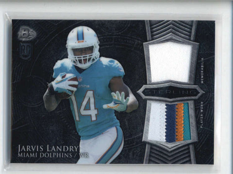 JARVIS LANDRY 2014 BOWMAN STERLING DUAL ROOKIE RC USED WORN 4-CLR PATCH AB6475