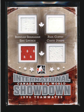 LINDROS/ COFFEY/ JOSEPH/ SHANAHAN 2011 ITG TEAM CANADA QUAD SILVER JERSEY AB9636