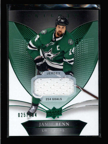 JAMIE BENN 2018/19 UPPER DECK TRILOGY GAME USED WORN JERSEY #025/254 AC2627
