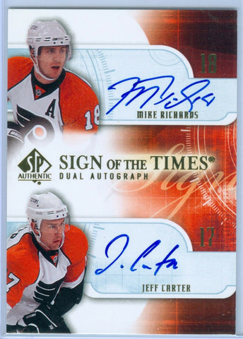 JEFF CARTER / MIKE RICHARDS 2006-07 SP AUTHENTIC SOTT AUTO AUTOGRAPH SP