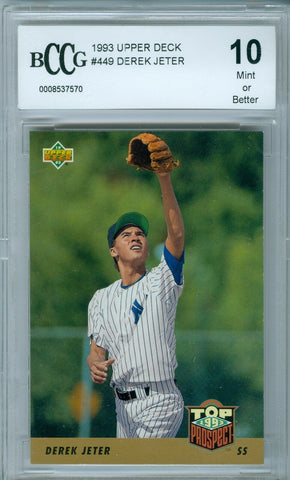 DEREK JETER 1993 UPPER DECK RC ROOKIE #449 BCCG 10