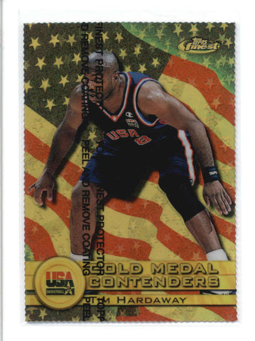 TIM HARDAWAY 1999/00 99/00 FINEST #232 TEAM USA GOLD REFRACTOR #023/100 AB9366