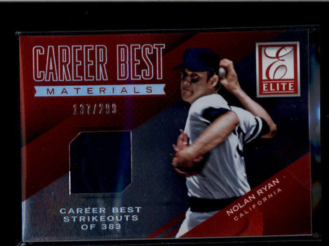 NOLAN RYAN 2015 PANINI ELITE CAREER BEST MATERIALS GAME USED JERSEY #/299 AB8153