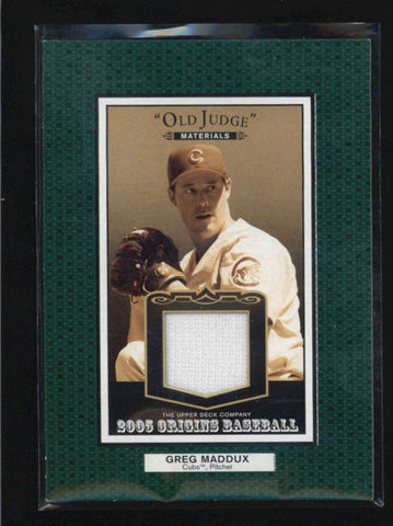 GREG MADDUX 2005 UPPER DECK ORIGINS GAME USED WORN JERSEY AB5376