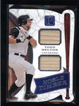 TODD HELTON 2016 PANINI PANTHEON NOBLE TIMBER DUAL GAME BAT #20/99 AB9481