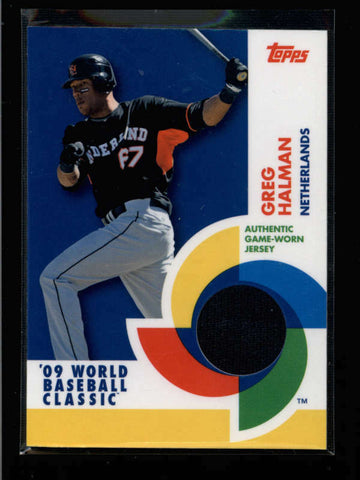 GREG HALMAN 2009 TOPPS SERIES 2 WORLD BASEBALL CLASSIC WBC GAME JERSEY AC815