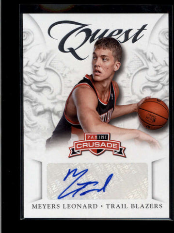 MEYERS LEONARD 2012/13 12/13 PANINI CRUSADE QUEST #68 AUTOGRAPH AUTO AB8441