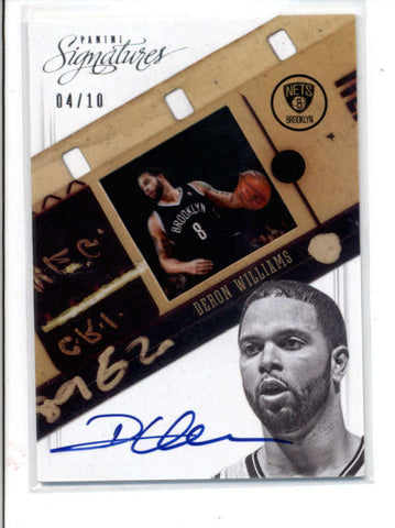 DERON WILLIAMS 2012/13 PANINI SIGNATURES FILM RELIC AUTOGRAPH AUTO #04/10 AC002