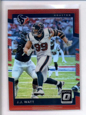 J.J. WATT 2017 DONRUSS OPTIC #75 RED PRIZMS PARALLEL #30/99 AC2359