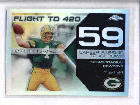 BRETT FAVRE 2007 TOPPS CHROME REFRACTOR #BF59 FLIGHT TO 420 #131/199 AC2041