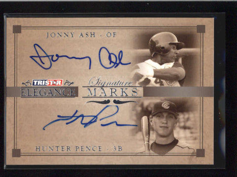 HUNTER PENCE (RC) / JONNY ASH 2007 TRISTAR ELEGANCE DUAL AUTO #14/25 AB8891