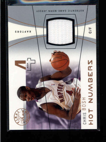 CHRIS BOSH 2003/04 FLEER FLAIR FINAL EDITION GAME USED WORN JERSEY #21/75 AC1880