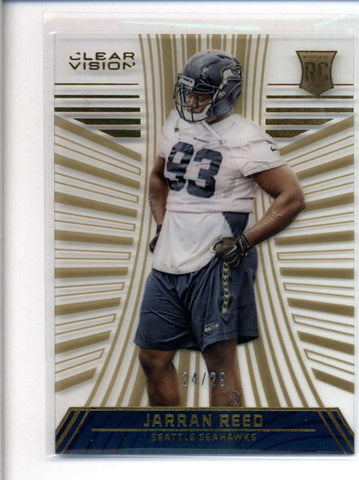 JARRAN REED 2016 PANINI CLEAR VISION #111 RARE GOLD ROOKIE RC #24/29 AB8720