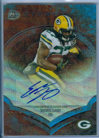 EDDIE LACY 2014 BOWMAN STERLING BLUE WAVE REFRACTOR AUTO AUTOGRAPH SP/15